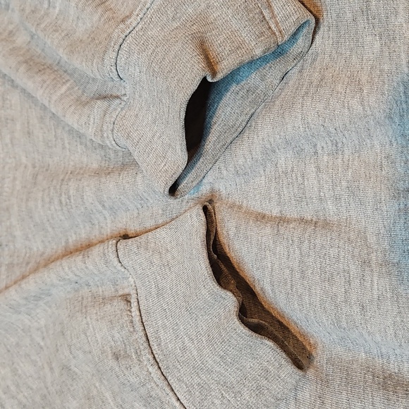 Nike Vintage 2000s XL 1/4 zip hoodie w kangaroo pocket heather gray w red swoosh - Picture 8 of 8